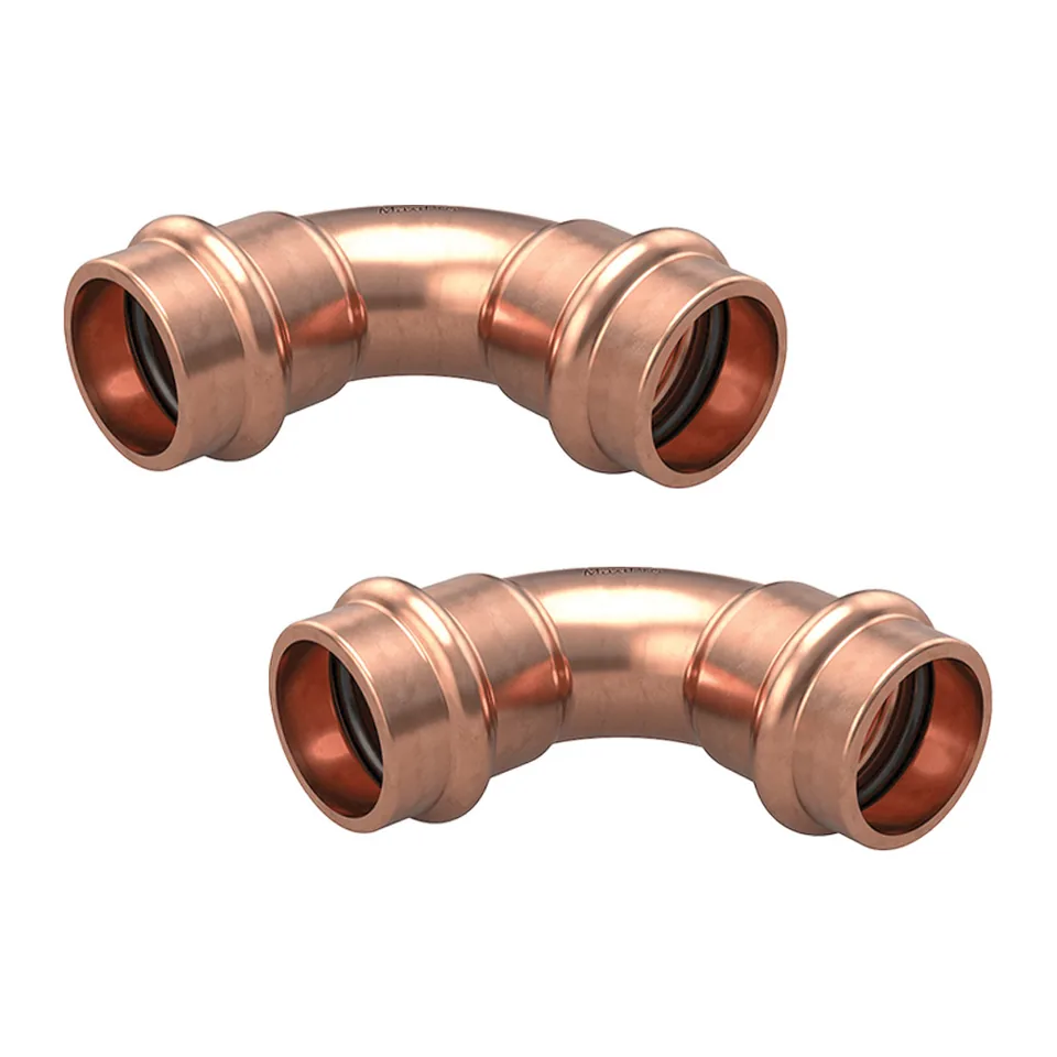 Co ép 90° phụ kiện ép ống đồng điện lạnh Conex Bänninger MaxiPro 1-1/8" (MPA5002 0090001), gói 2 cái