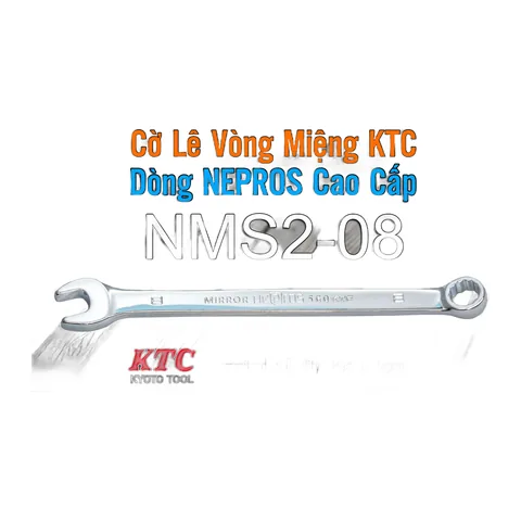Cờ Lê Tròng Miệng KTC Nepros NMS2-08 Size 8mm – Tráng Gương Dòng Cao Cấp, Chống Trượt Nhật Bản