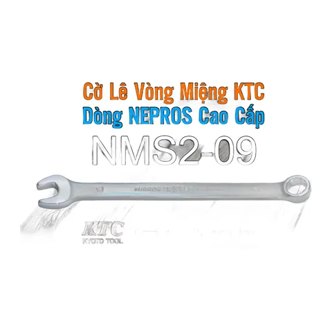 Cờ Lê Tròng Miệng KTC Nepros NMS2-09 Size 9mm – Tráng Gương Dòng Cao Cấp, Chống Trượt Nhật Bản