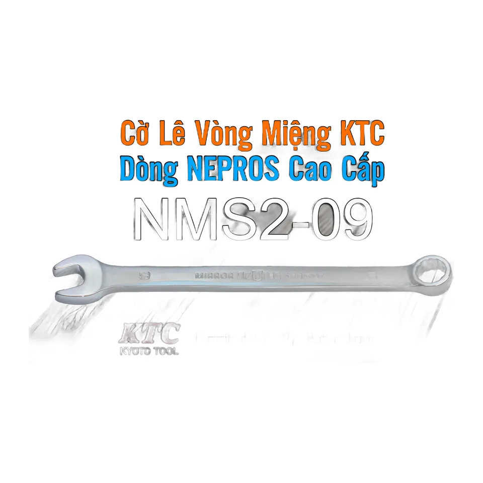 Cờ Lê Tròng Miệng KTC Nepros NMS2-09 Size 9mm – Tráng Gương Dòng Cao Cấp, Chống Trượt Nhật Bản