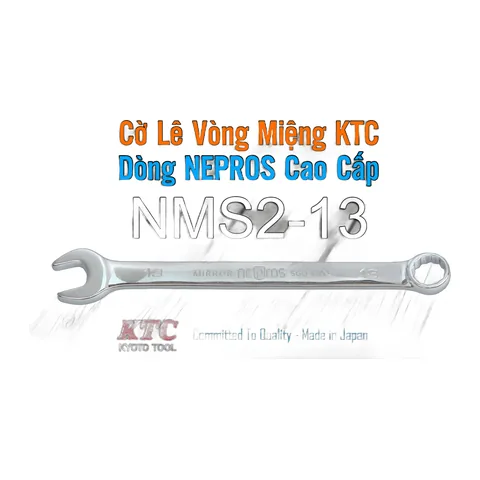 Cờ Lê Tròng Miệng KTC Nepros NMS2-13 Size 13mm – Tráng Gương Dòng Cao Cấp, Chống Trượt Nhật Bản