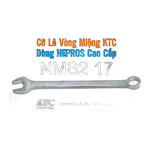 Cờ Lê Tròng Miệng KTC Nepros NMS2-17 Size 17mm – Tráng Gương Dòng Cao Cấp, Chống Trượt Nhật Bản