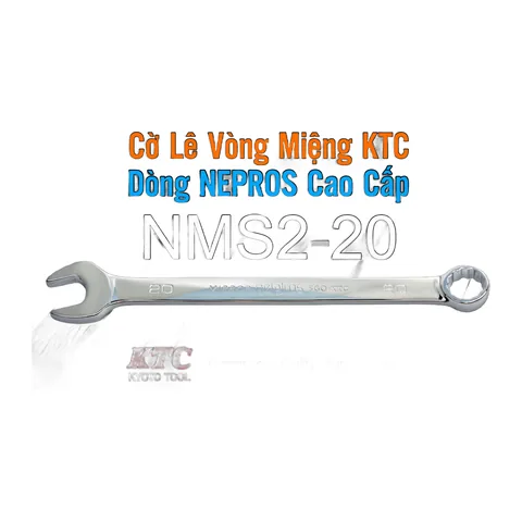 Cờ Lê Tròng Miệng KTC Nepros NMS2-20 Size 20mm – Tráng Gương Dòng Cao Cấp, Chống Trượt Nhật Bản