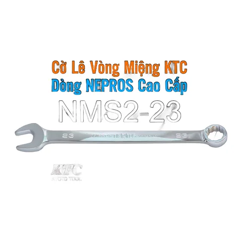 Cờ Lê Tròng Miệng KTC Nepros NMS2-23 Size 23mm – Tráng Gương Dòng Cao Cấp, Chống Trượt Nhật Bản