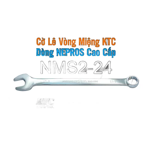Cờ Lê Tròng Miệng KTC Nepros NMS2-24 Size 24mm – Tráng Gương Dòng Cao Cấp, Chống Trượt Nhật Bản