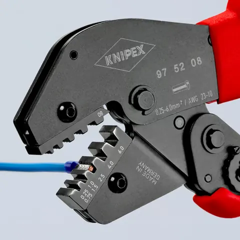 Kìm Bấm Cos Pin Rỗng Wire Ferrules Knipex 97 52 08 Tiết Diện 0.25 - 6 mm²