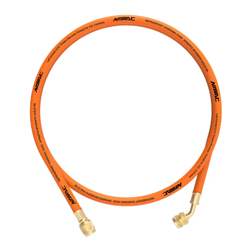 Dây nạp gas NAVAC NH5L 1/4" ren trái cho môi chất A2L, dài 5ft, màu cam