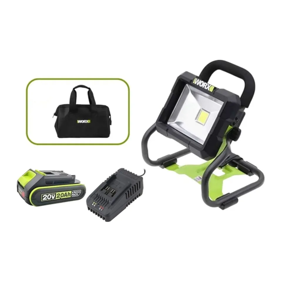 Đèn LED Dùng Pin 20V (1 Pin 2.0Ah, 1 Sạc 2A) Worx WU026.12.2B
