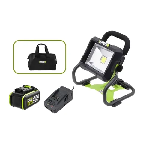 Đèn LED Dùng Pin 20V (1 Pin 5.0Ah, 1 Sạc 2A) Worx WU026.15.2B
