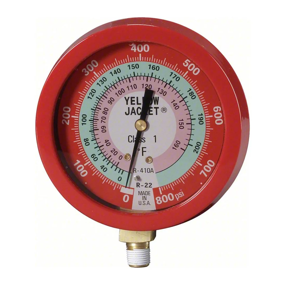 Đồng hồ áp cao (đỏ) 3-1/2" chứa glycerin Yellow Jacket 49515 dải 800 psi, °F cho R-22 và R-410A