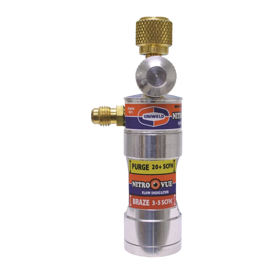 Đồng hồ báo lưu lượng nitơ Uniweld NV1 NitroVue có van chỉnh và đầu loe 1/4"