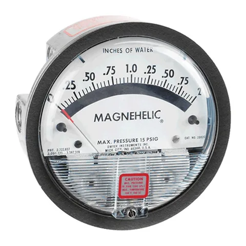 Đồng hồ chênh áp Magnehelic Dwyer 2002 dải 0 - 2" WC (theo dõi lọc gió, áp suất ống gió)