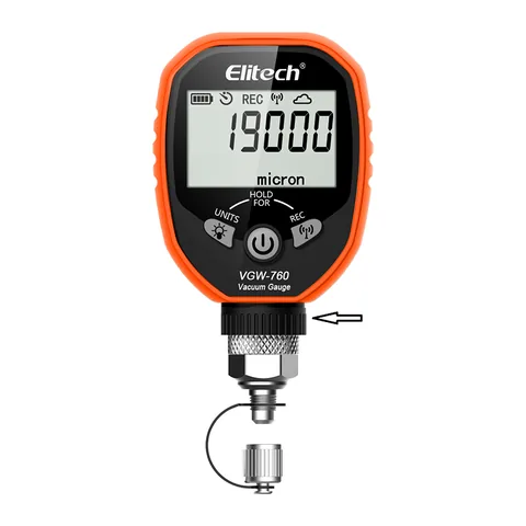 Đồng hồ đo chân không điện tử Elitech VGW-760 Bluetooth, đo 0–19.000 micron, chuẩn IP65