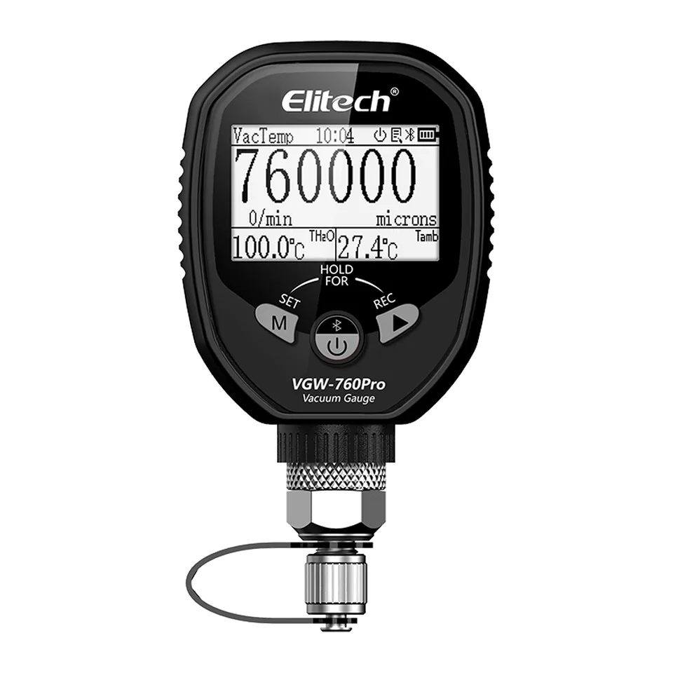 Đồng hồ đo chân không điện tử Elitech VGW-760Pro Bluetooth, dải đo 1–760.000 micron