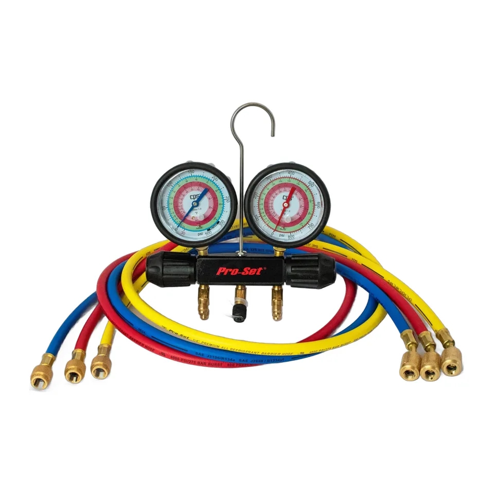 Đồng hồ nạp gas 2 van A2L CPS Workingman MT2A7P5A 3-1/8" cho R-454B, R-32, R-410A kèm dây chống xả ngược 5 ft