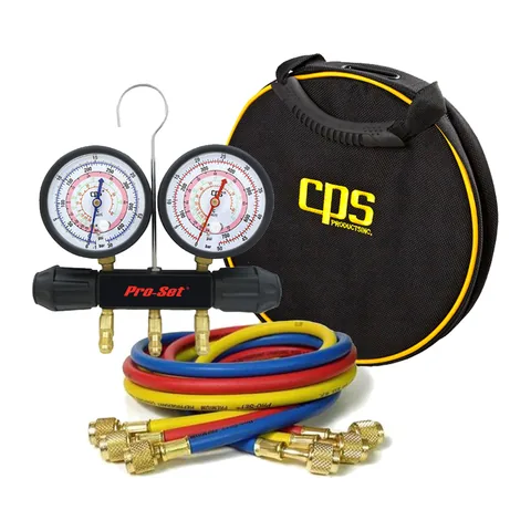 Đồng hồ nạp gas 2 van CPS Pro Set MT2H7P5 Workingman's Choice cho R-134a, R-22, R-404A, R-410A kèm dây 5 ft