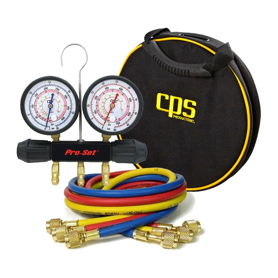 Đồng hồ nạp gas 2 van CPS Pro Set MT2H7P5A Workingman's Choice cho R-134a, R-22, R-404A, R-410A kèm dây AB 5 ft