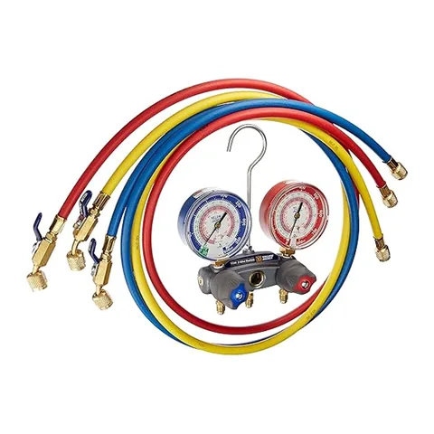 Đồng hồ nạp gas 2 van Yellow Jacket 49868 TITAN cho R-22, R-404A, R-410A kèm dây PLUS II van bi gọn RYB 60"