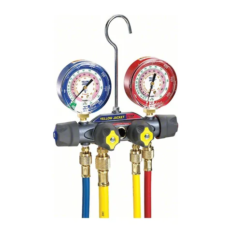 Đồng hồ nạp gas 4 van Yellow Jacket 49987 TITAN mặt 3-1/8" cho R-22, R-134a, R-404A kèm dây PLUS II 60" và dây 3/8"
