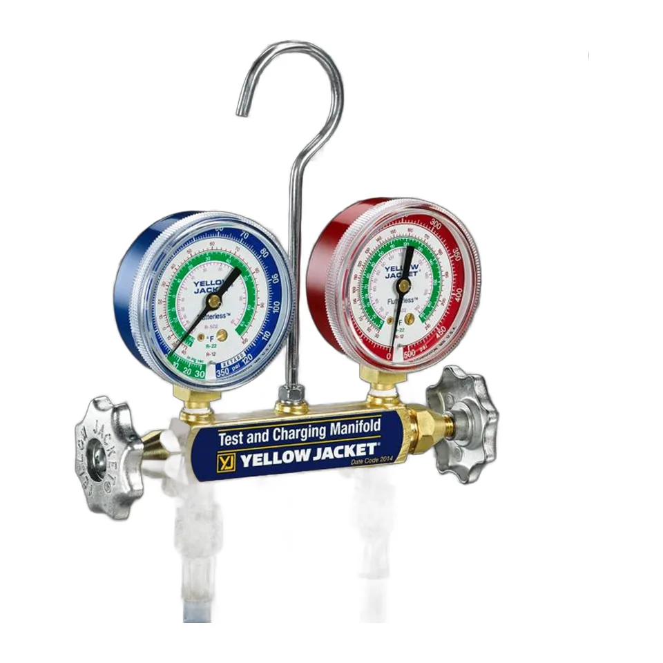 Đồng hồ nạp gas cơ 2 van Yellow Jacket 41215 Series 41 mặt 2-1/2" cho R-12, R-22, R-502 kèm dây PLUS II 60"