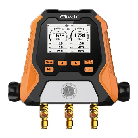Đồng hồ nạp gas điện tử 2 van Elitech MS-810 Bluetooth, hơn 140 loại gas, tương thích A2L