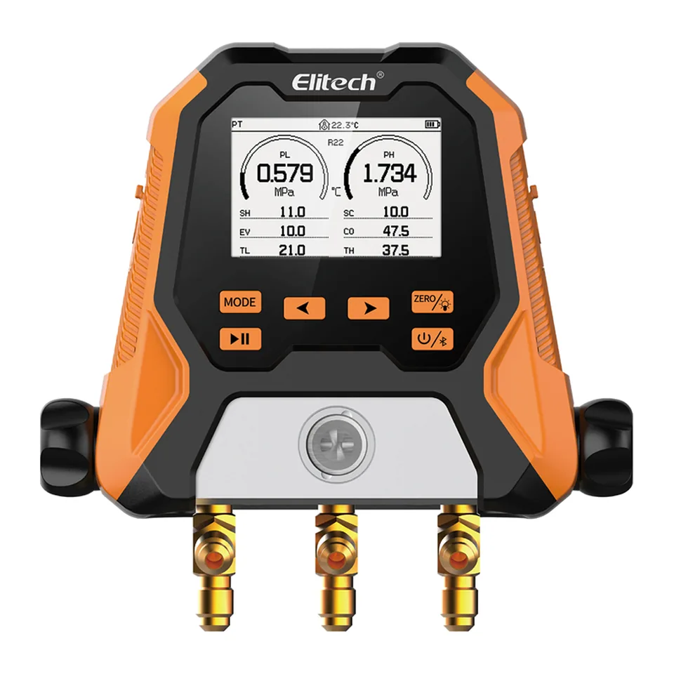 Đồng hồ nạp gas điện tử 2 van Elitech MS-810 Bluetooth, hơn 140 loại gas, tương thích A2L
