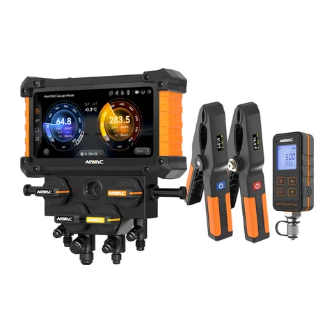 Đồng hồ nạp gas điện tử 4 van NAVAC NX4GV NEXUS 2 kèm đồng hồ micron NMV1S và kẹp đo nhiệt không dây