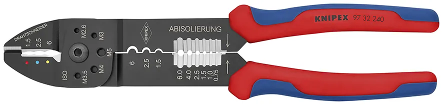 Kìm Bấm Cos Knipex 97 32 240 Ép Cos Chân Thép và Cos Chân Nhựa 0,5 - 6,0 mm²