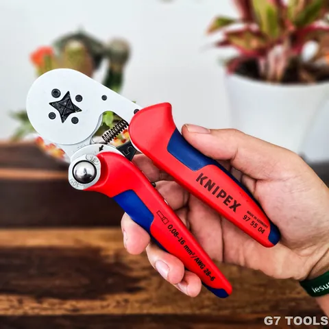 Kìm Bấm Cos Knipex 97 55 04 - Ép Cos Pin Rỗng 0.08 - 16 mm² mạ chrome