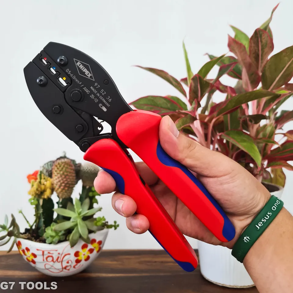 Kìm Bấm Cos Knipex PreciForce 97 52 36 Ép Cos Nối Chân Nhựa 0.5 - 6.0mm²