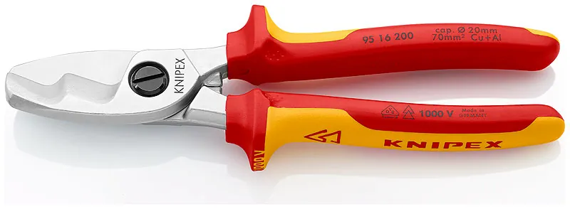 Kìm Cắt Cáp Điện Đến Ø 20mm Knipex 95 16 200 Cách Điện 1000 Volt
