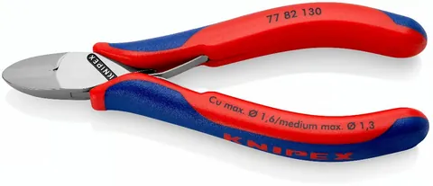 Kìm Cắt Điện Tử Chính Xác KNIPEX 77 82 130 – Cắt Sát, Lưỡi Tôi 62 HRC, Dài 130mm
