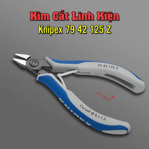 Kìm Cắt Điện Tử Chính Xác KNIPEX 79 42 125 Z Lưỡi Cứng 64 HRC