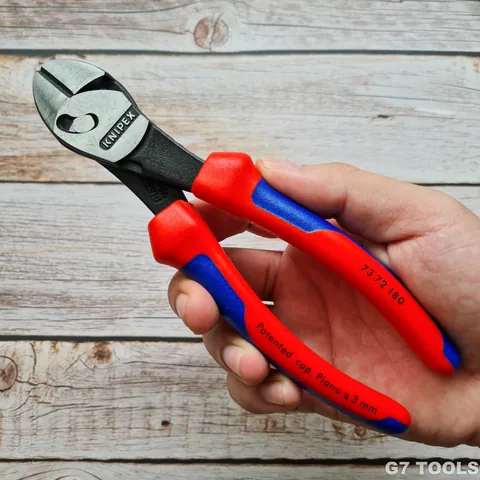 Kìm Cắt Knipex TwinForce 73 72 180 Lưỡi Tôi 64 HRC, Cộng lực 50%, Cắt Thép Lò Xo 3.0mm