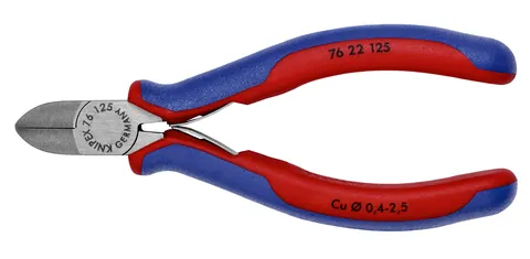 Kìm Cắt Linh Kiện Vật Liệu Mềm Knipex 76 22 125 Lưỡi Cắt Bằng, Flush Cut