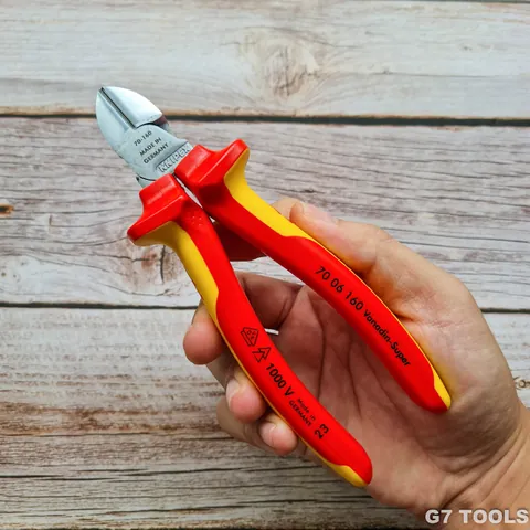 Kìm Cắt Mũi Thon Knipex 70 06 160 Dài 160mm Cách điện 1000 Volt