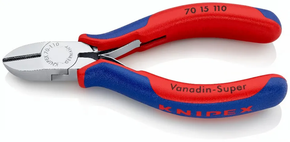 Kìm Cắt Mũi Thon Mini Knipex 70 15 110 Dài 110mm Cắt Thép Ø 1.2mm Mạ Chrome