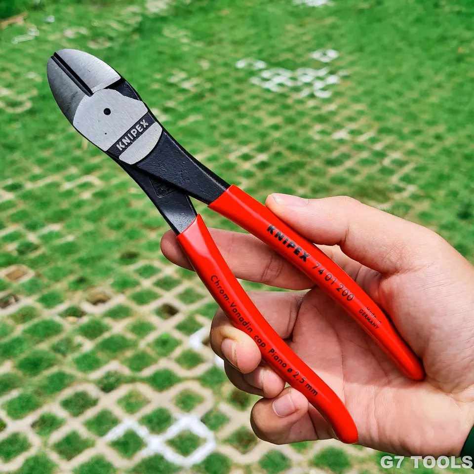 Kìm Cắt Thép Thân Chéo Knipex 74 01 200 Dài 200mm Cắt Thép Lò Xo Ø 2.5 mm