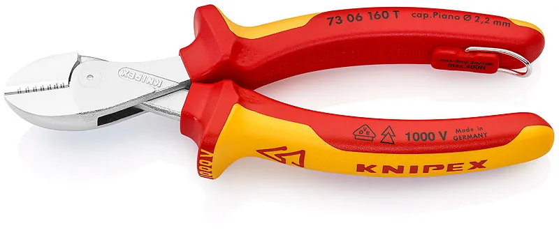 Kìm Cắt Knipex X-Cut Lưỡi 64 HRC Dài 160mm Cách Điện 1000V Có Móc Treo
