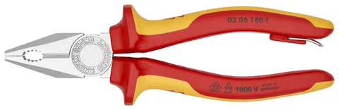 Kìm Đa Năng Knipex 03 06 180 T Lưỡi 60HRC dài 180mm Cách Điện 1000V Có Móc Treo