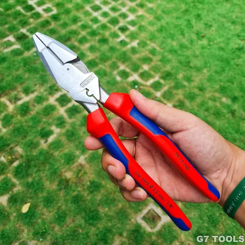 Kìm Đa Năng Knipex Lineman 09 15 240 Dài 240mm Bấm Cos Chân Nhựa và Thép