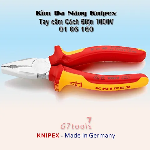 Kìm Đa Năng Knipex Lưỡi Cắt Tôi Cứng 64HRC Ngàm Kẹp 53HRC 01 06 160
