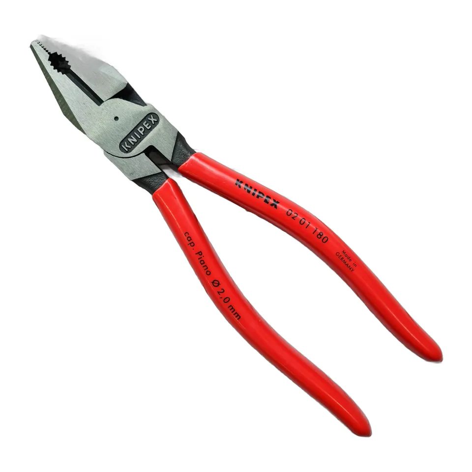 Kìm Đa Năng Knipex 02 01 180 Lưỡi Cắt 63 HRC Dài 180mm, Tay nhựa đỏ