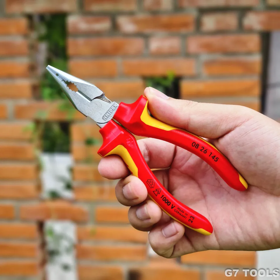 Kìm Đa Năng Mũi Thon Knipex Needle Combination 08 26 145 Lưỡi Cắt 61 HRC