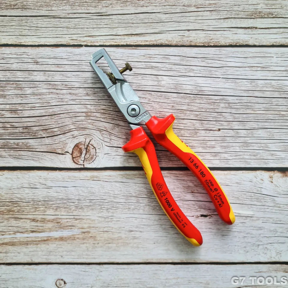 Kìm Lắp Điện KNIPEX StriX 13 66 180 Cắt Cáp đến 50mm², Tách Dây đến 10mm²