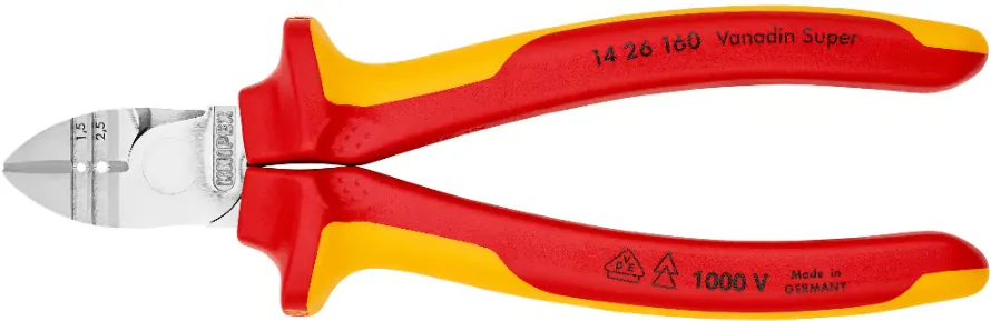 Kìm Knipex 14 26 160 Tuốt Dây 1.5mm và 2.5mm Cán Cầm Cách Điện 1000 Volt