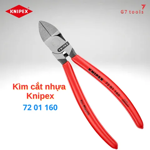 Kìm Knipex 72 01 160 SB Cắt Nhựa và Vật Liệu Mềm Không Để Lại Ba-via