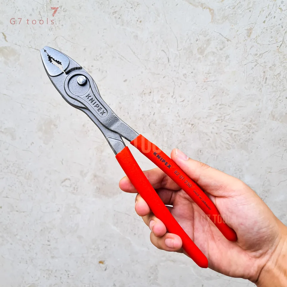 Kìm KNIPEX TwinGrip 82 01 250 Mở Ốc Gỉ Sét Ø 5-27mm Tay cầm nhựa đỏ