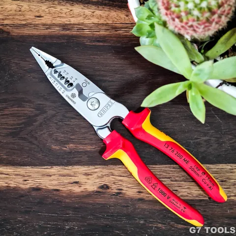 Kìm Lắp Điện Đa Năng Knipex 13 76 200 ME WireStripper Cách Điện 1000V (Mới 2023)