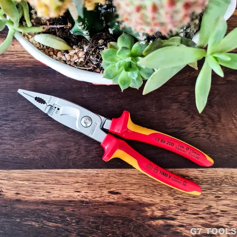 Kìm Lắp Điện Đa Năng Knipex 13 86 200 Cách Điện 1000 Volt